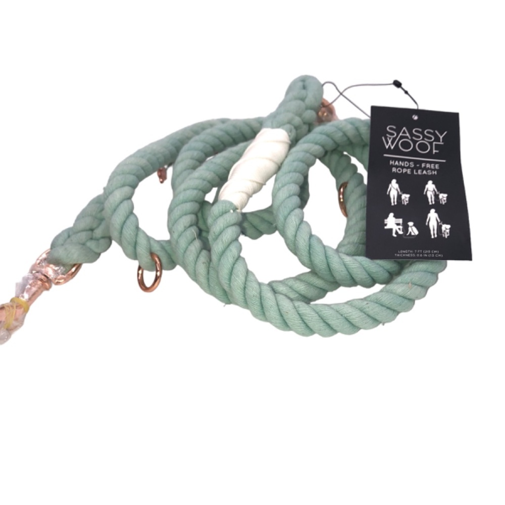 DOG ROPE LEASH Sassy Woof Hands-Free Rope Cord Leash 7ft - Picture 6 of 14
